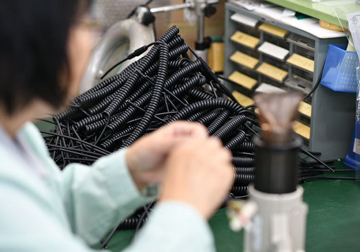 カール加工の作業