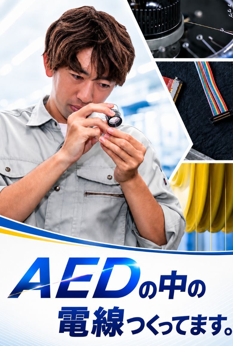 AEDの中の電線つくってます。